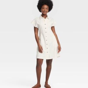Universal Thread White Button-Down Dress